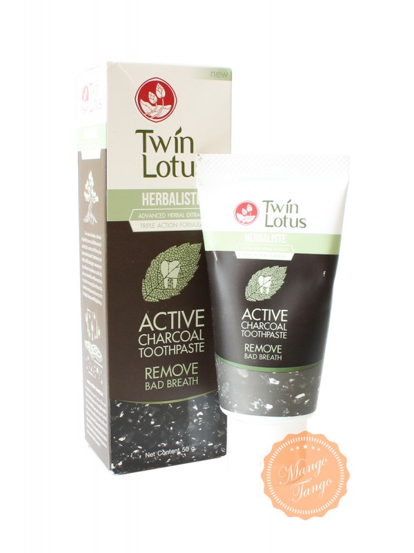 Растительная зубная паста с бамбуковым углём Твин Лотос. Twin Lotus Active Charcoal Toothpaste.